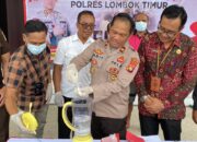 Polres Lombok Timur Musnahkan BB Narkotika Jenis Sabu dan Ganja