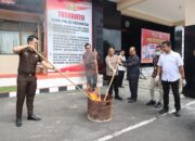Pemusnahan Barang Bukti Narkoba Jenis Sabu dan Ganja di Mako Polres Lombok Timur