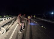 Polres Loteng Olah TKP Laka Lantas Di Jalan Rangkap Kuta Kecamatan Pujut.