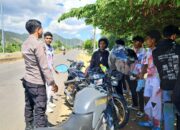Personel Polres Sumbawa Barat Cegah Konvoi Kelulusan Sekolah di Poto Tano