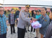 Jelang HUT RI ke -79 Kapolres Hadiri Gerakan Bagi Bendera
