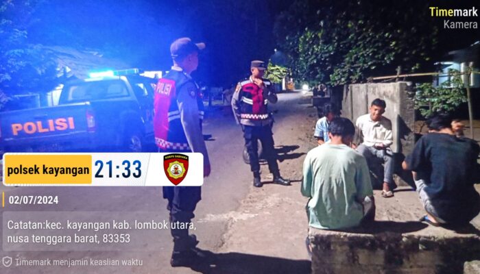 Jaga Kondusifitas Wilayah, Polsek Kayangan Ajak peran Masyarakat.