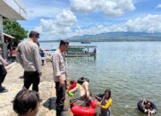 Personel Pospam Amahami Laksanakan Patroli di Tempat Wisata Pantai Lawata dan Wadumbolo