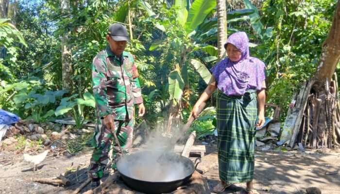 Gula Aren Meningkat, Warga Giri Madia Syukuri Jalan TMMD