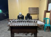 Tim Opsnal Polsek Asakota Gagalkan Peredaran Puluhan Botol Bir, Amer, dan Arak Bali